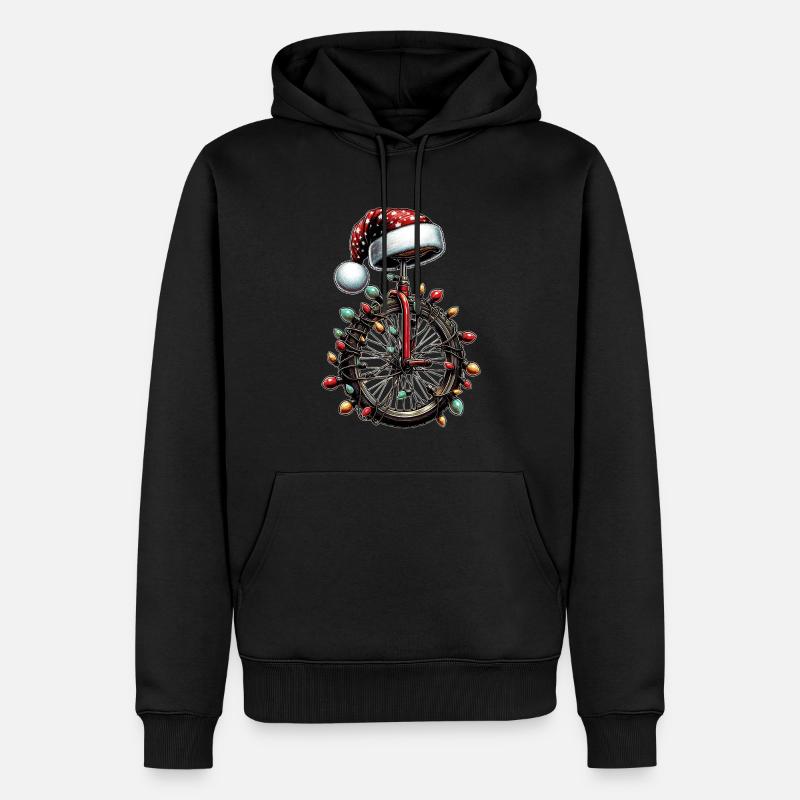 Monocycle Monocycle Chapeau de Noël - Sweat à capuche Premium bio Homme - noir