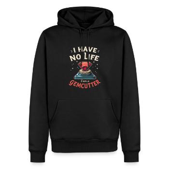 Tailleur de pierres précieuses - Sweat à capuche Premium bio Homme - noir - Devant - Nico (187cm)