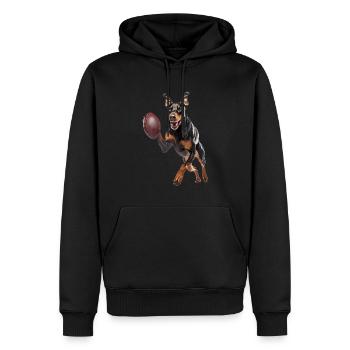 Doberman - Sweat à capuche Premium bio Homme - noir - Devant - Nico (187cm)