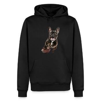 Bouledogue français - Sweat à capuche Premium bio Homme - noir - Devant - Nico (187cm)