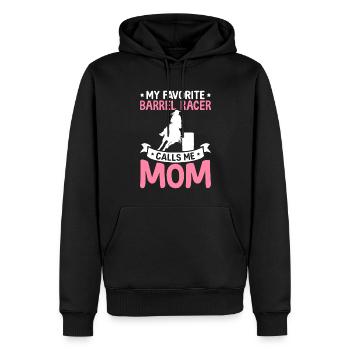 Le coureur de barils préféré m’appelle maman coureur de barils - Sweat à capuche Premium bio Homme - noir - Devant - Nico (187cm)