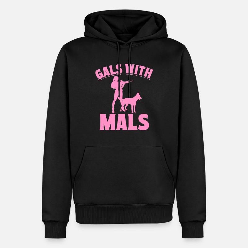 Filles malinois belges avec mals - Sweat à capuche Premium bio Homme - noir