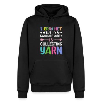 Häkeln Stricken Garnliebhaber Häkeln Hobby Sammeln - Männer Premium Bio Hoodie - Schwarz - Vorne - Nico (187cm)