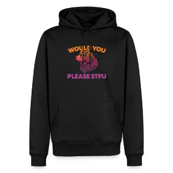 Roi Charles Cavalier : taisez-vous - Sweat à capuche Premium bio Homme - noir - Devant - Nico (187cm)