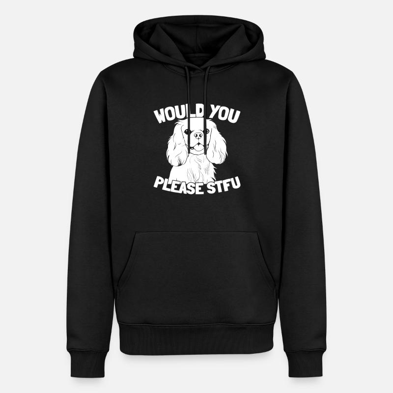 Roi Charles Cavalier : taisez-vous - Sweat à capuche Premium bio Homme - noir