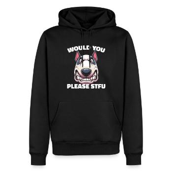Bull Terrier, taisez-vous, s’il vous plaît, taisez-vous - Sweat à capuche Premium bio Homme - noir - Devant - Nico (187cm)