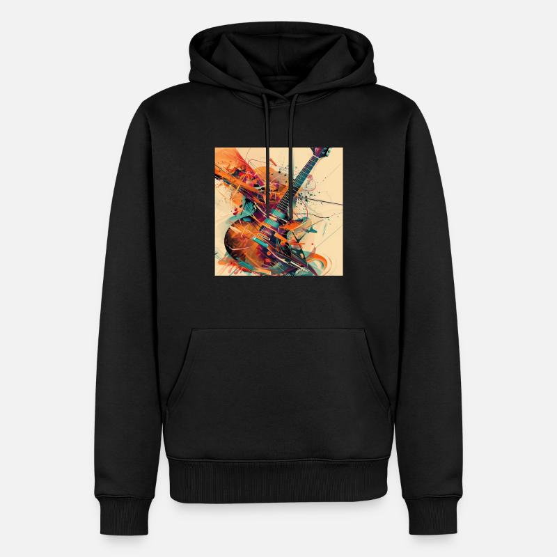 Gitarre - Männer Premium Bio Hoodie - Schwarz