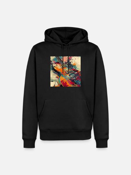 Guitar - Men’s Premium Organic Hoodie - black