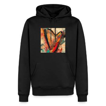 Harfe - Männer Premium Bio Hoodie - Schwarz - Vorne - Nico (187cm)
