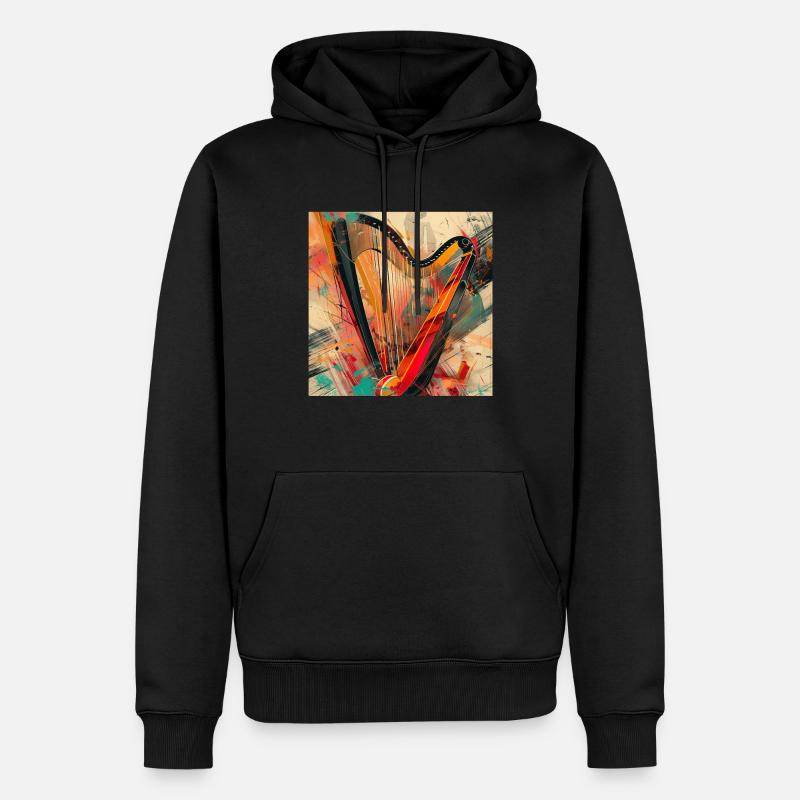 Harfe - Männer Premium Bio Hoodie - Schwarz