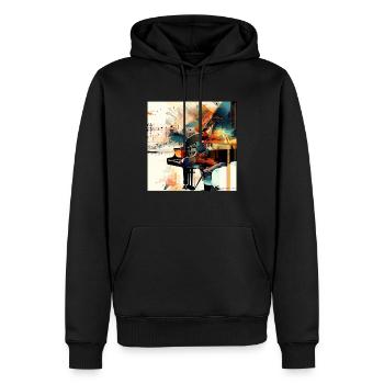 Klavier - Männer Premium Bio Hoodie - Schwarz - Vorne - Nico (187cm)