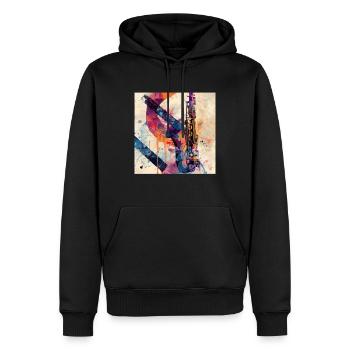Saxophon - Männer Premium Bio Hoodie - Schwarz - Vorne - Nico (187cm)