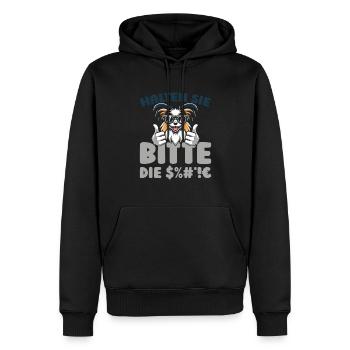 Papillon Tais-toi - Sweat à capuche Premium bio Homme - noir - Devant - Nico (187cm)