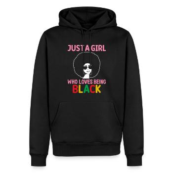 Mois de l’histoire des Noirs Fille africaine li - Sweat à capuche Premium bio Homme - noir - Devant - Nico (187cm)