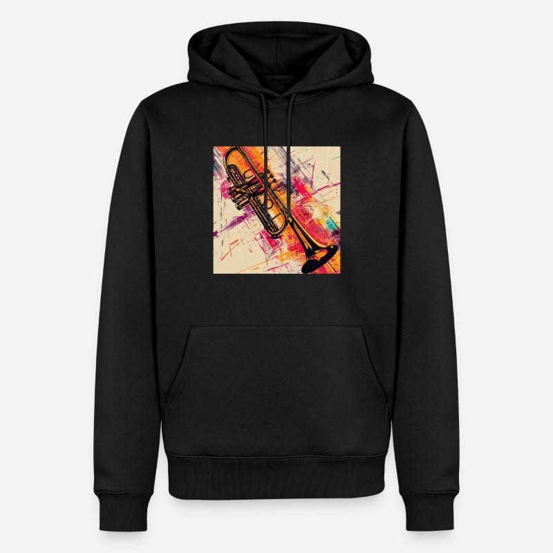 Trompette - Sweat à capuche Premium bio Homme - noir