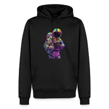 Astronaut Akkordeon - Männer Premium Bio Hoodie - Schwarz - Vorne - Nico (187cm)