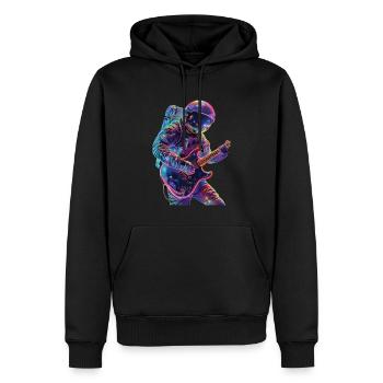 Astronaut Guitar - Men’s Premium Organic Hoodie - black - Front - Nico (187cm)