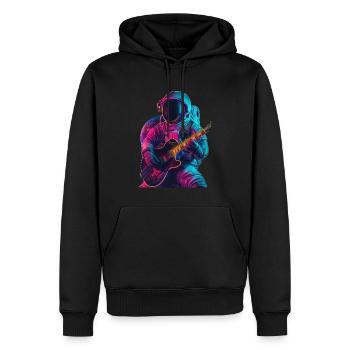 Astronaut Guitar - Men’s Premium Organic Hoodie - black - Front - Nico (187cm)