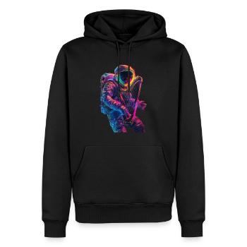 Astronaut Harfe - Männer Premium Bio Hoodie - Schwarz - Vorne - Nico (187cm)