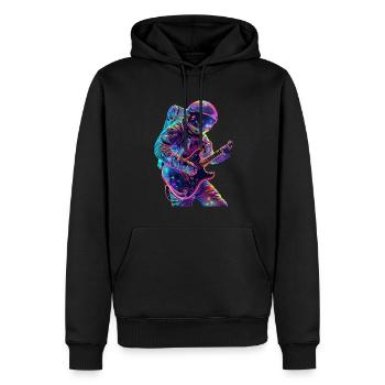 Astronaut Guitar - Men’s Premium Organic Hoodie - black - Front - Nico (187cm)