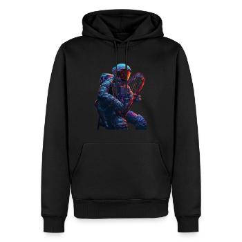 Astronaut Harfe - Männer Premium Bio Hoodie - Schwarz - Vorne - Nico (187cm)