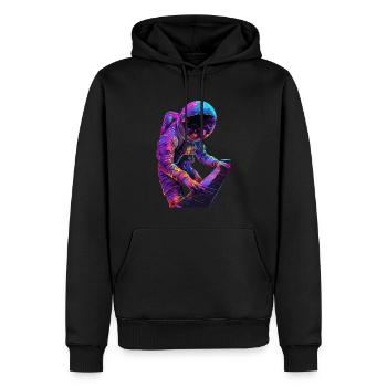 Astronaut Klavier - Männer Premium Bio Hoodie - Schwarz - Vorne - Nico (187cm)