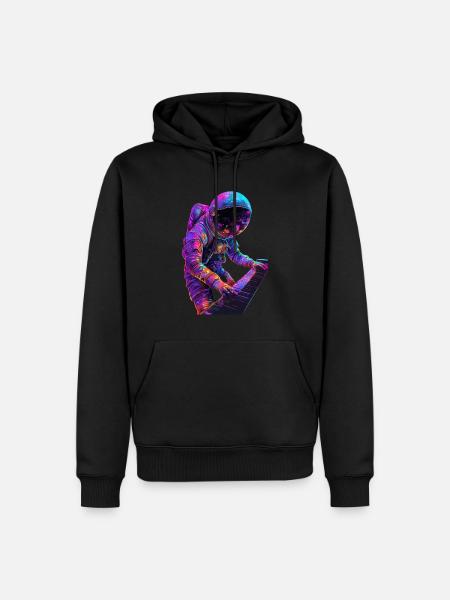 Astronaut Piano - Men’s Premium Organic Hoodie - black