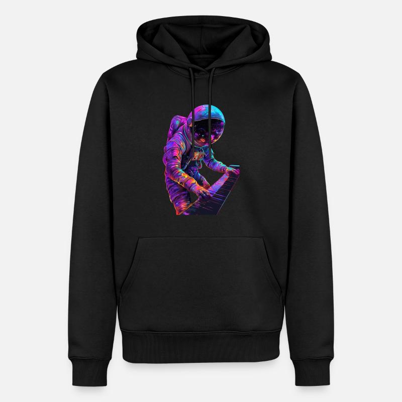 Piano astronaute - Sweat à capuche Premium bio Homme - noir