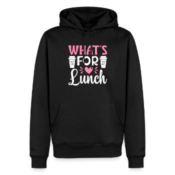 Déjeuner pour le personnel de la cafétéria - Sweat à capuche Premium bio Homme - noir - Devant - Nico (187cm)