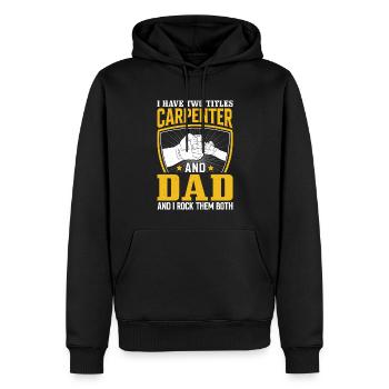 Schreiner Papa Rock Beide Schreinerei Holzarbeiter - Männer Premium Bio Hoodie - Schwarz - Vorne - Nico (187cm)