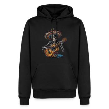 Ukulélé Mexicain Squelette - Sweat à capuche Premium bio Homme - noir - Devant - Nico (187cm)