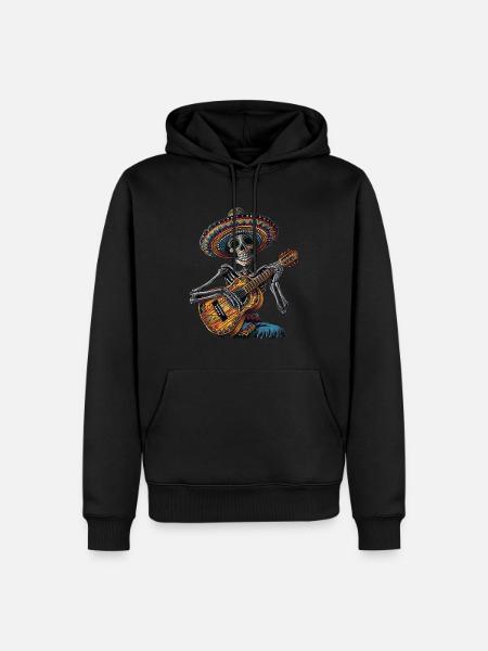 Ukulele Mexican Skeleton - Men’s Premium Organic Hoodie - black