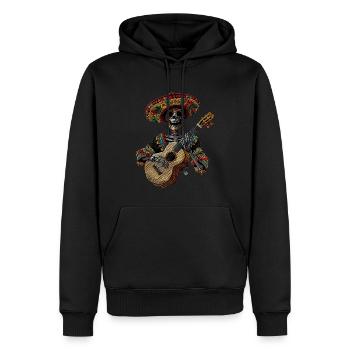 Ukulélé Mexicain Squelette - Sweat à capuche Premium bio Homme - noir - Devant - Nico (187cm)