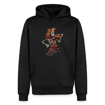Squelette de violon mexicain - Sweat à capuche Premium bio Homme - noir - Devant - Nico (187cm)