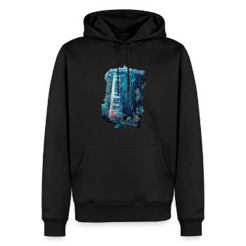 Fisch Akkordeon - Männer Premium Bio Hoodie - Schwarz - Vorne - Nico (187cm)