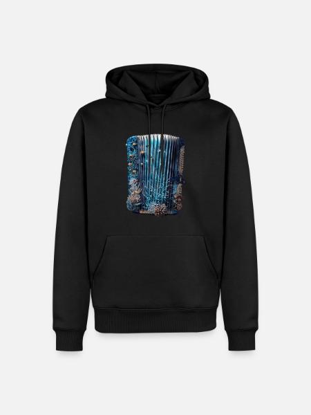 Fish Accordion - Men’s Premium Organic Hoodie - black