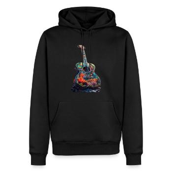 Guitare Poisson - Sweat à capuche Premium bio Homme - noir - Devant - Nico (187cm)