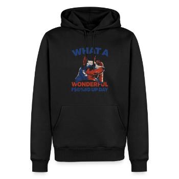 Australian Cattle Dog Fucked Up Day - Sweat à capuche Premium bio Homme - noir - Devant - Nico (187cm)