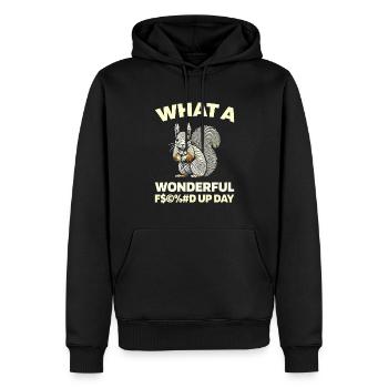 Squirrel Fucked Up Day - Sweat à capuche Premium bio Homme - noir - Devant - Nico (187cm)