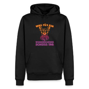 Chihuahua Halten Sie Bitte Die Fresse - Männer Premium Bio Hoodie - Schwarz - Vorne - Nico (187cm)