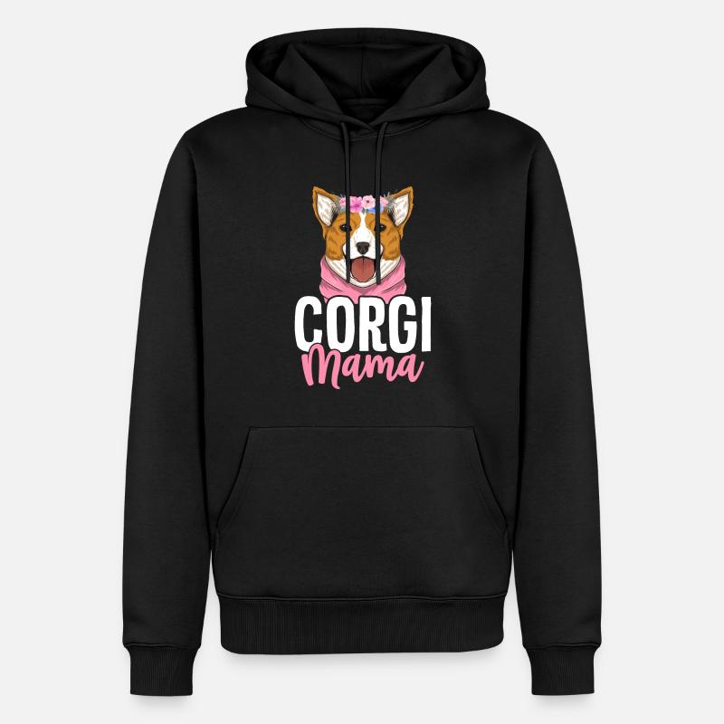 Corgi Mama - Männer Premium Bio Hoodie - Schwarz