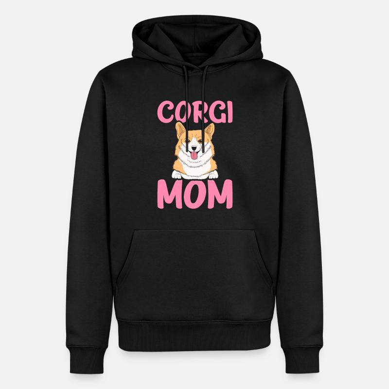 Maman Corgi - Sweat à capuche Premium bio Homme - noir