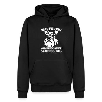 Schnauzer Hund Halten Sie Bitte Die Fresse - Männer Premium Bio Hoodie - Schwarz - Vorne - Nico (187cm)