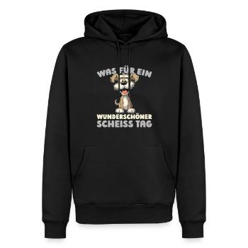 Schnauzer Hund Halten Sie Bitte Die Fresse - Männer Premium Bio Hoodie - Schwarz - Vorne - Nico (187cm)
