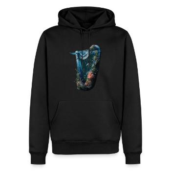Fisch Harfe - Männer Premium Bio Hoodie - Schwarz - Vorne - Nico (187cm)