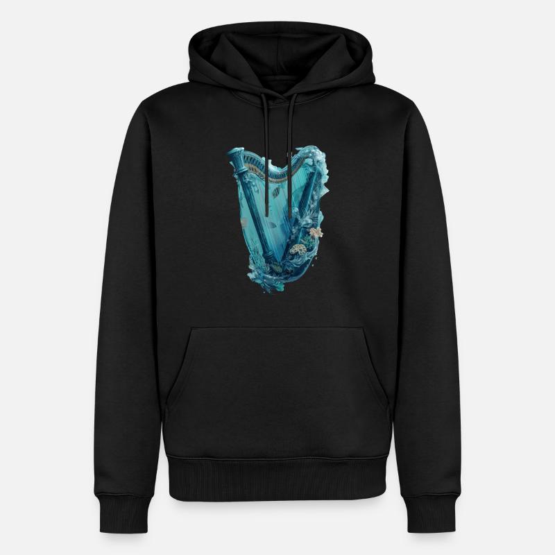 Fisch Harfe - Männer Premium Bio Hoodie - Schwarz