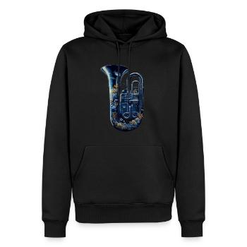 Tuba de poisson - Sweat à capuche Premium bio Homme - noir - Devant - Nico (187cm)