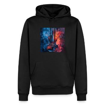 Violine - Männer Premium Bio Hoodie - Schwarz - Vorne - Nico (187cm)