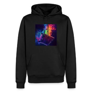 Akkordeon - Männer Premium Bio Hoodie - Schwarz - Vorne - Nico (187cm)