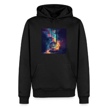 Banjo - Men’s Premium Organic Hoodie - black - Front - Nico (187cm)